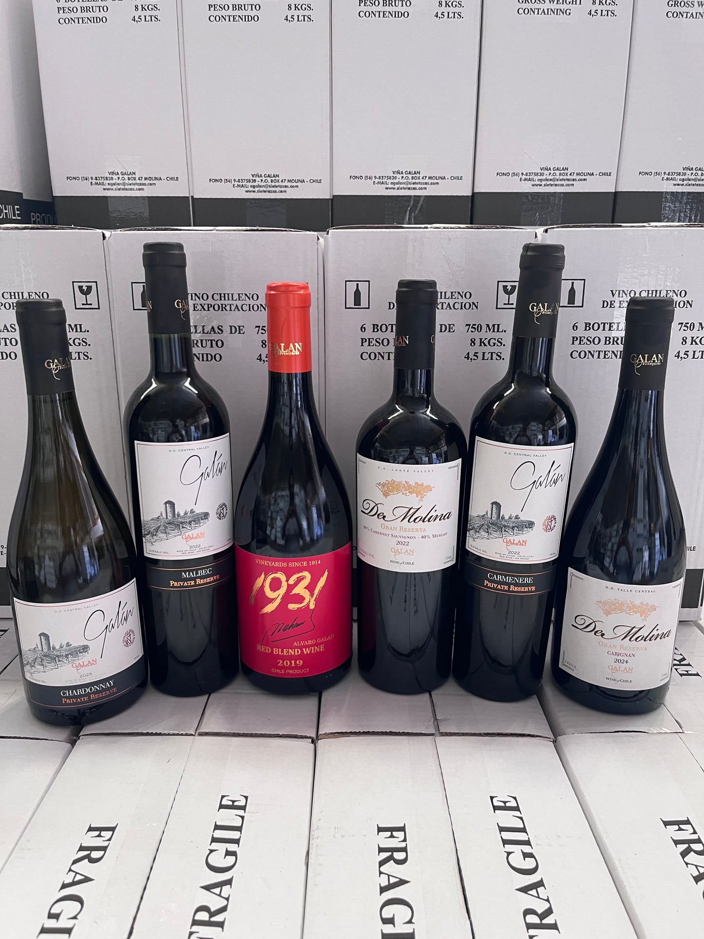 Caja 6 Vinos : 3 Reserva 2 Gran Reserva e 1 Icono